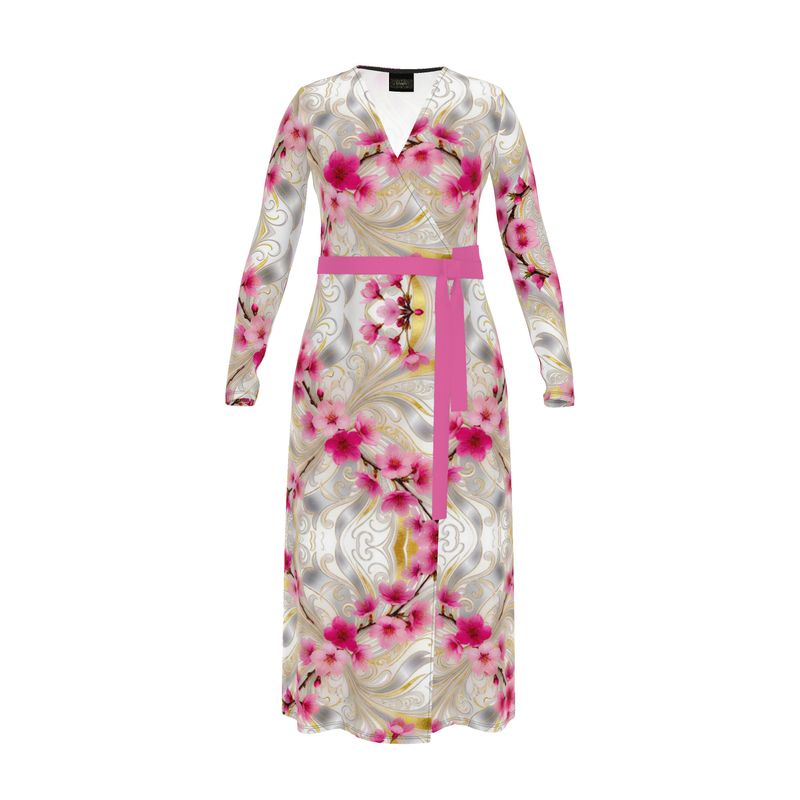 Vinrons Kirschblüten Wickelkleid