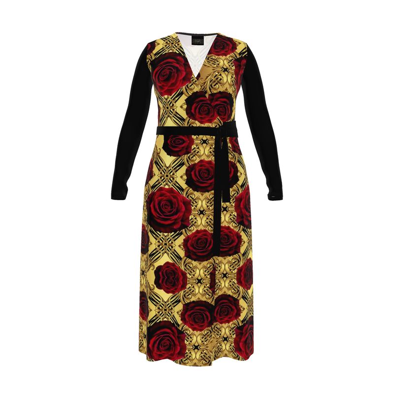 Vinrons Rosen Struktur Wickelkleid