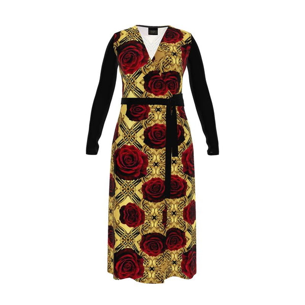 Vinrons Rosen Struktur Wickelkleid