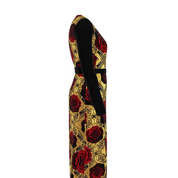 Vinrons Rosen Struktur Wickelkleid