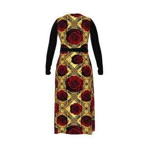 Vinrons Rosen Struktur Wickelkleid