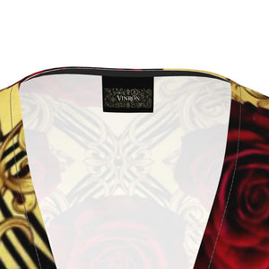Vinrons Rosen Struktur Wickelkleid